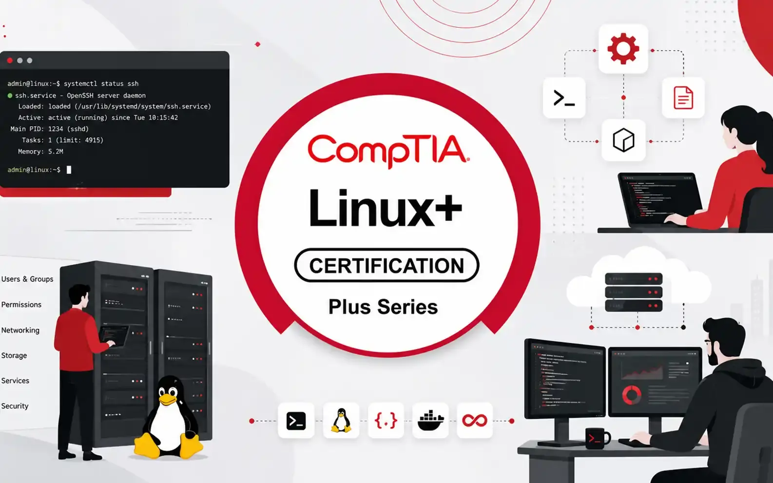 CompTIA Linux + course image